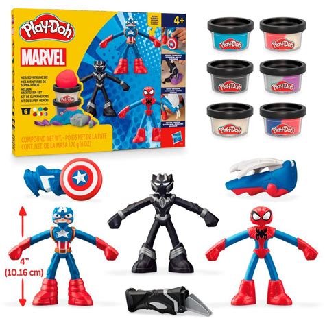 Play Doh Marvel Hero Adventure Playset With 3 Marvel Action Figures And