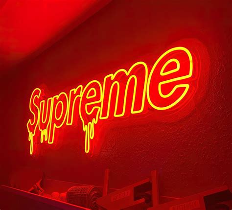 Supreme Neon Sign Neon Sign Art Neon Sign Bedroom Neon Etsy