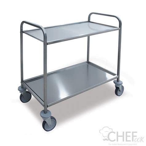 Stainless Steel Commercial Service Trolley 2 Shelves Chefook