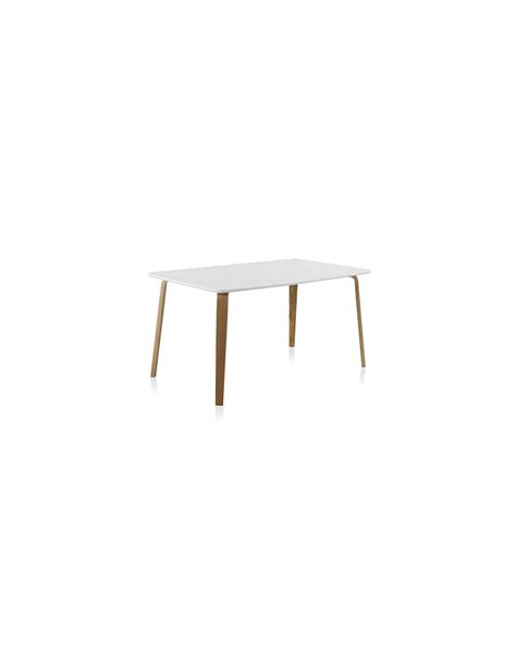 Mesa De Comedor Hades Madera Blanca Patas Roble Kasas Decoraci N