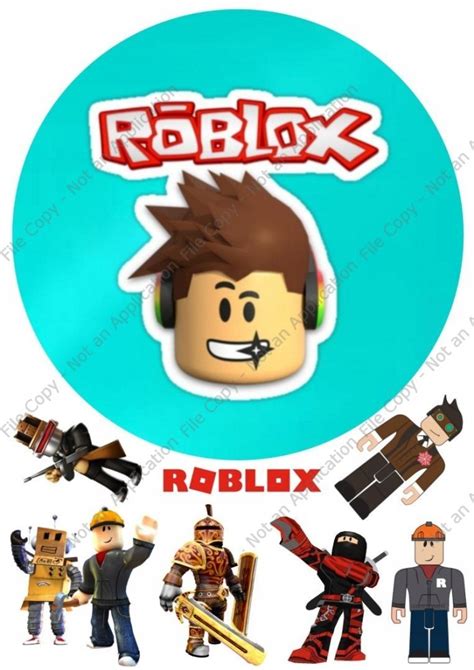 Duży zestaw na tort OPŁATEK ROBLOX POSTACIE ELP