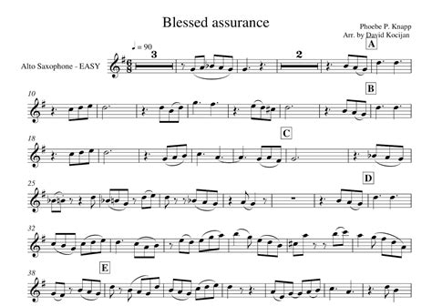 Blessed Assurance Easy Alto Saxophone Sheet Music And Backing Track