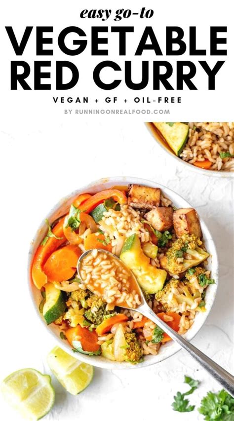 Vegan Thai Red Curry Vegetables With Tofu Running On Real Food