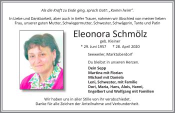 Traueranzeigen Von Eleonora Schm Lz Allg Uer Zeitung