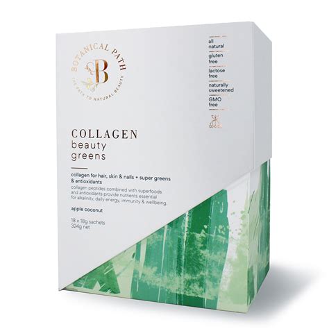 Botanical Path Collagen Beauty Greens 324g 18 X 18g Sachets Health