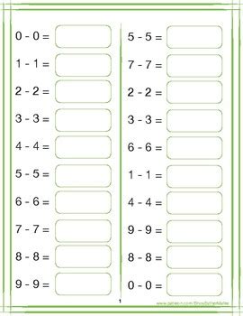 Horizontal Subtraction Practice Sheets by Bnos Esther Malka | TPT