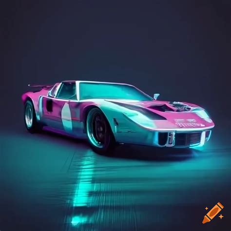 Neon Lit Vintage Sports Car With Cyberpunk Vibes On Craiyon