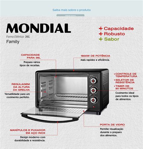 Forno Elétrico Mondial 36L Family FR 17 Forno Elétrico Magazine Luiza