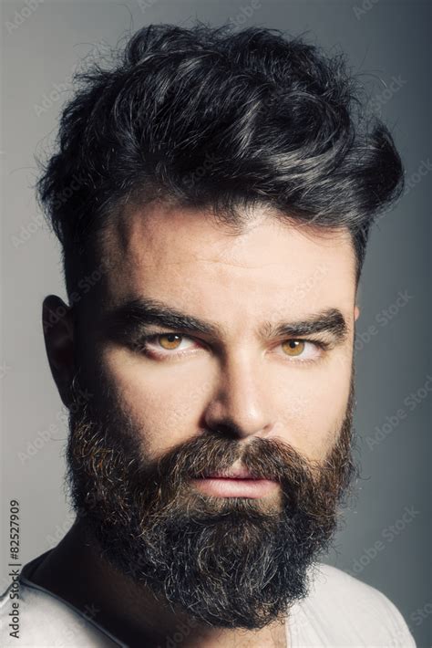 Foto Stock Beauty Di Uomo Con Barba E Baffi Adobe Stock