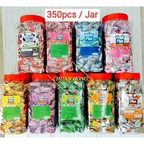 Fruit Plus Chewy Candy 350pcs Jar Shopee Malaysia
