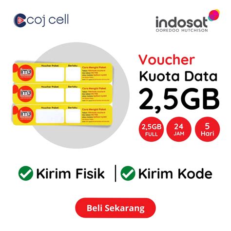 Jual Voucher Kuota Data Indosat IM3 2 5GB 5 Hari Indonesia Shopee Indonesia