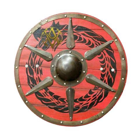 Medieval Round Wooden Shield Viking Valhalla Battle Shield Etsy