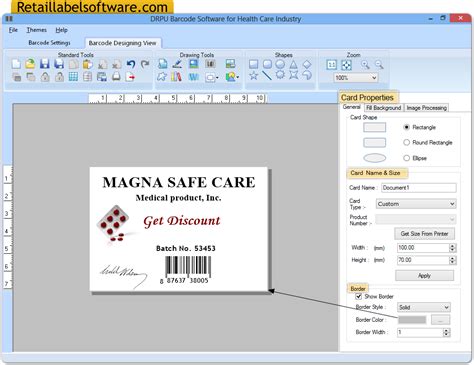 Healthcare Industry Barcode Label Software Screenshots