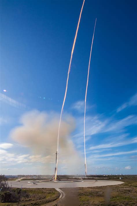 Spacexs First Falcon Heavy Rocket Mission In Photos Space