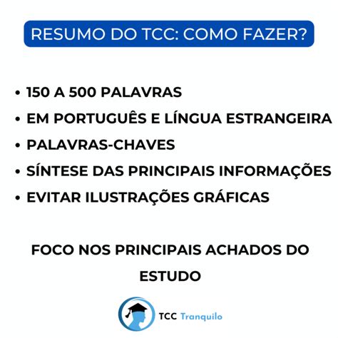 Como Fazer O Resumo Do Tcc Tcc Tranquilo