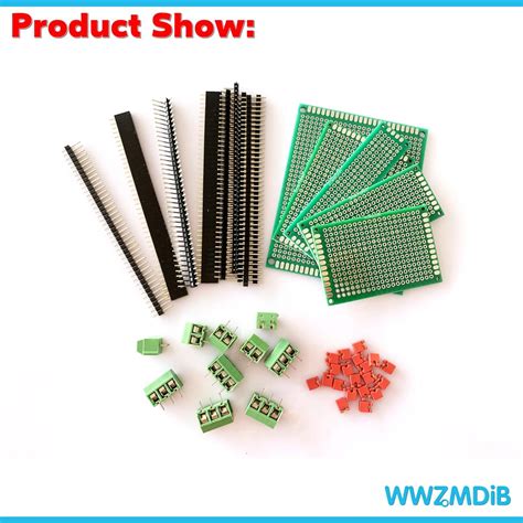 WWZMDiB 54Pcs 2 54mm PCB Circuit Perf Board Double Sided Protoboard For