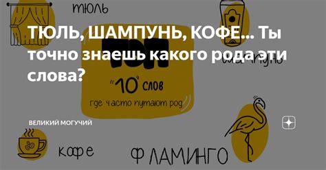 ТЮЛЬ, ШАМПУНЬ, КОФЕ... Ты точно знаешь какого рода эти слова? | Великий ...