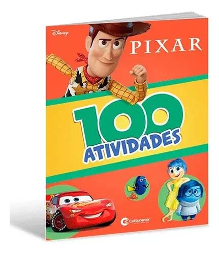 Livro 100 Atividades Disney Pixar Personagens Desenhos Para Colorir