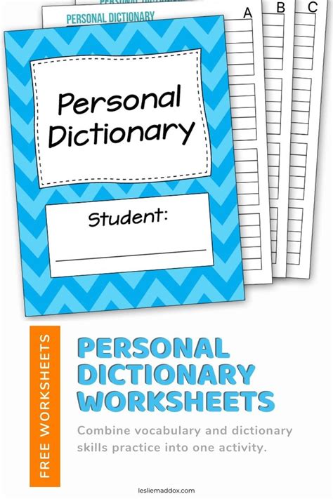 Free Vocabulary Worksheets Dictionary Skills Personal Dictionary