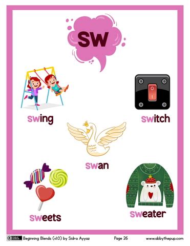 Beginning Blend Sw Flashcard Free Printable Papercraft Templates