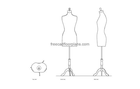 Doll Dress Form Free Cad Drawings