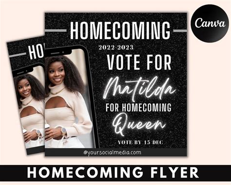 Vote Homecoming Queen Homecoming Sale School Flyer Class Flyer