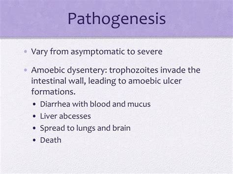 Pathogenesis Of Entamoeba Histolytica