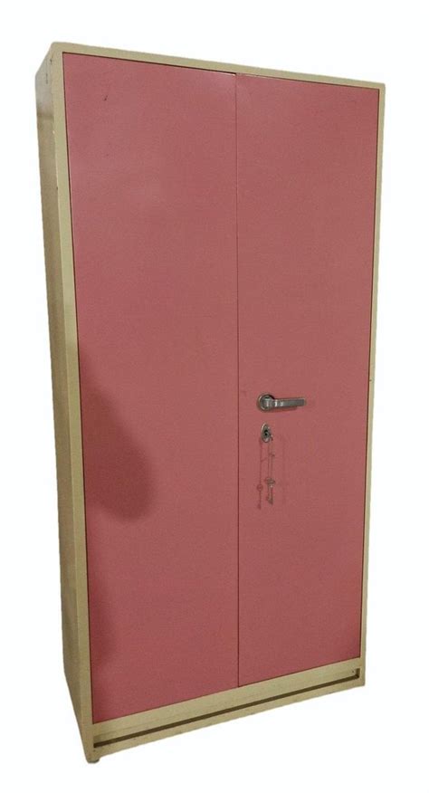 Door With Locker Pink Mild Steel Almirah With Mirror At Rs