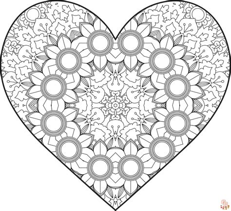 Mandala Heart Coloring Page