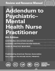 Pmhnp Full Addendum Pdf Review And Resource Manual Chapter