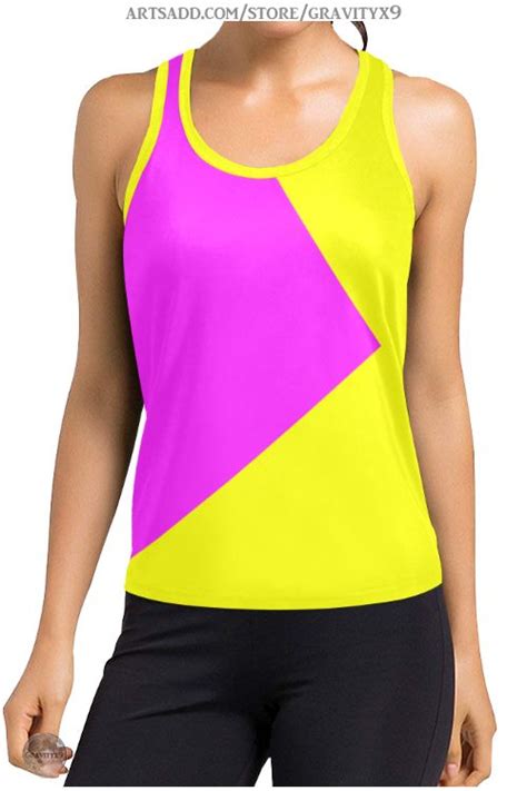 Bright Neon Pink And Yellow Womens Racerback Tank Top Model T60 Id