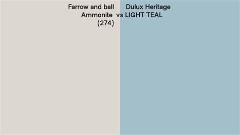 Farrow And Ball Ammonite 274 Vs Dulux Heritage LIGHT TEAL Side By