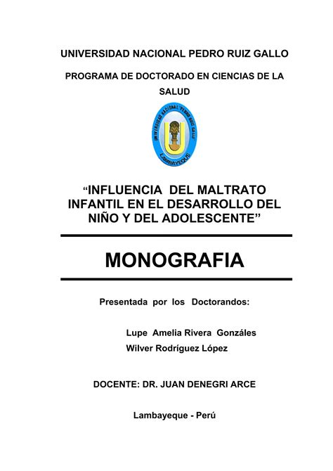 Monografia del Curso de Salud del niño y adolescente PDF