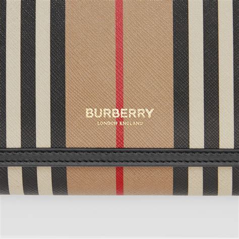 Icon Stripe E Canvas Wallet With Detachable Strap In Archive Beige