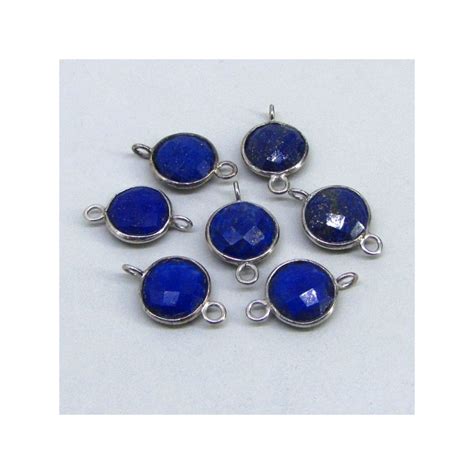 Cts Lapis Lazuli Mm Bezel Connector Round Shape Gemstone