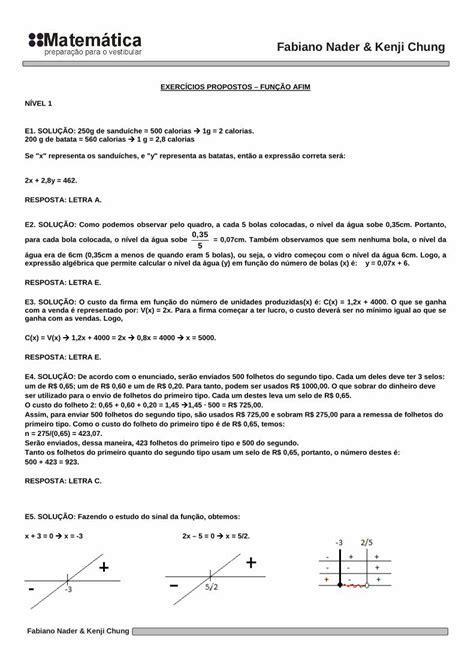 Pdf Exercícios Propostos Resolvidos Cap 03 Função Afim Dokumen Tips