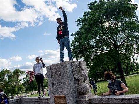 Photos: Columbus Statue At Minnesota Capitol Toppled | Saint Paul, MN Patch