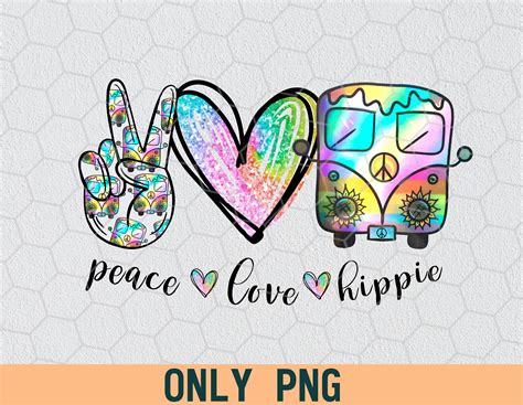 Peace Love Hippie Hippie Hippie Png Png File Digital Etsy