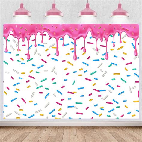 Amazon Withu Pink White Confetti Donut Theme Party Backdrop