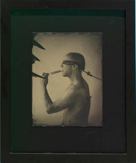 David Sokosh Linguist Salacious Tin Type Photo Of Male Nude Licking An Ice Pop Blindfolded