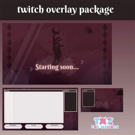 Goth Twitch Overlay Package Red Goth Twitch Overlays Goth Vtuber Assets