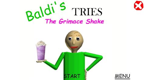 Baldis Tries The Grimace Shake The Pink Baldi Games Youtube