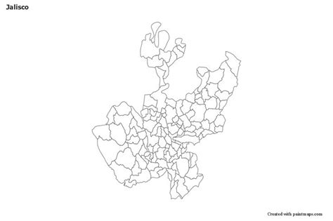 Mapas De Muestra Para Jalisco Blanco Negro Mapas Blanco Y Negro