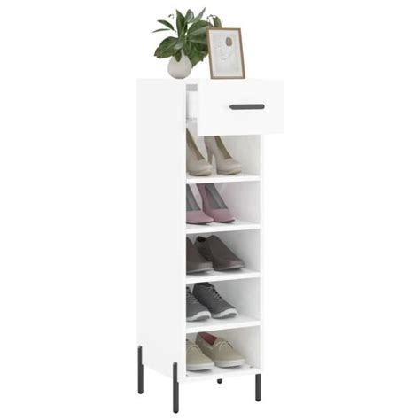 Lisa Boutique Armoire Chaussure Blanc Brillant X X Cm Bois