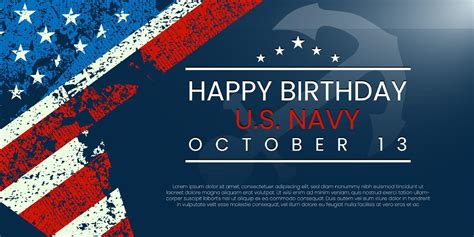 Happy Birthday United States Navy Vector Illustration Suitable For