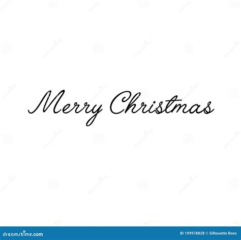 Hand Written Font, Cursive Merry Christmas Handwriting. Isolated ...