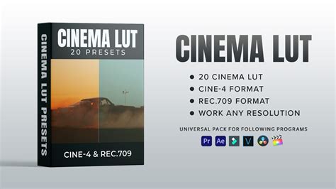 20 Cinema Lut Presets Pack Standard Version And Sony Cine 4