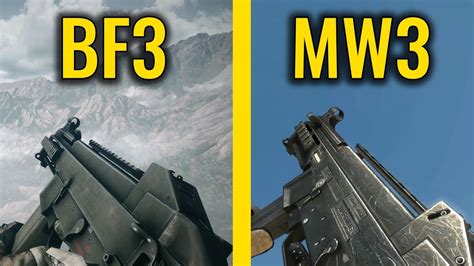 Battlefield 3 Vs Cod Mw3 Weapon Comparison Youtube