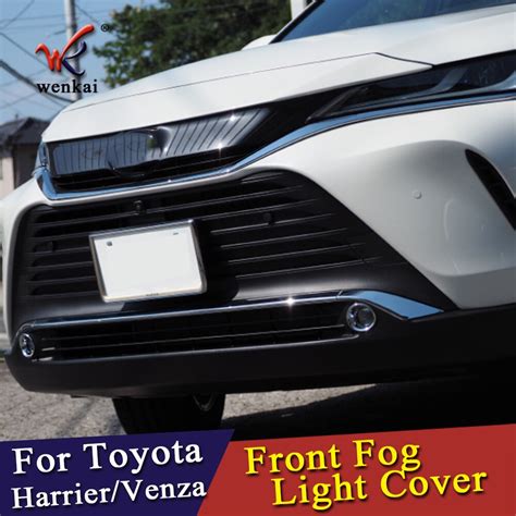 Abs Chrome Front Fog Lamp Light Cover For Toyota Harrier Venza Car