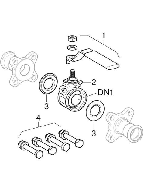 Geberit Mapress CuNiFe Ball Valve With Actuator Lever Flanged